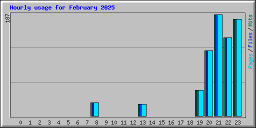 Hourly usage for February 2025