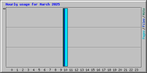 Hourly usage for March 2025