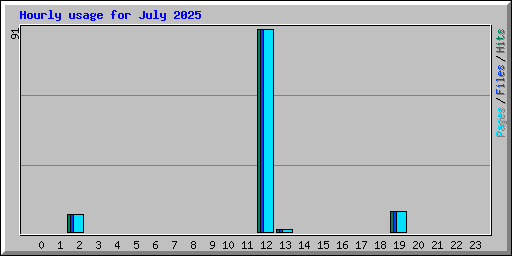 Hourly usage for July 2025